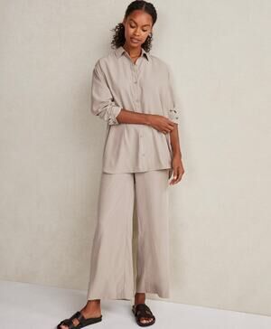 NWT Haven Modal Oversized Shirt / Set Taupe (Mushroom) Sz S XS Chic